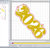 ITH Digital Embroidery Pattern for Year of the Horse 2026 Bookmark, 4X4 Hoop