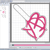 ITH Digital Embroidery Pattern for Yung Blud Snap Tab / Keychain, 4X4 Hoop