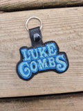 ITH Digital Embroidery Pattern for Luke Combs Snap Tab / Keychain, 4X4 Hoop