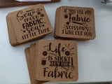 Sewing Themed Cork Drink Coasters  - Physical Item