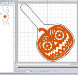 ITH Digital Embroidery Pattern for de los Muertos Pumpkin Snap Tab / Keychain, 4X4 Hoop