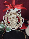 Laser Engraved Wood Christmas Ornament Fancy Labu Style