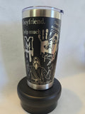 Scary Droopy Face Guy, 20oz Laser Engraved Tumbler