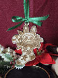 Laser Engraved Wood Christmas Ornament Labu Style Simple