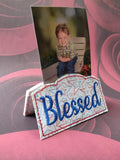 ITH Digital Embroidery Pattern for Note - Photo Holder Blessed, 4X4 & 5X7 Hoop.