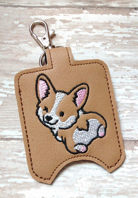 ITH Digtial Embroidery Pattern for Corgi Bum Sanitizer Holder, 5X7