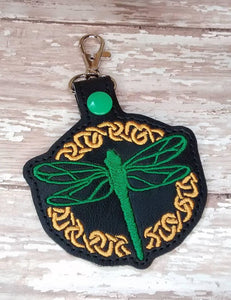 ITH Digital Embroidery Pattern for Outlander Dragonfly Snap Tab / Key Chain, 4X4 Hoop