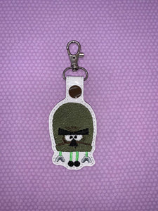 ITH Digital Embroidery Pattern for SB Olive Hap Snap Tab / Key Chain, 4X4 Hoop
