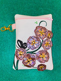 ITH Digital Embroidery Pattern For 3D Cherry Blossom 5X7 Tall Lined Zipper Pouch, 5X7 Hoops