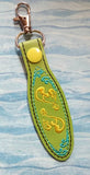 ITH Digital Embroidery Pattern for Swirl Surfboard Snap Tab / Key Chain, 4X4 Hoop