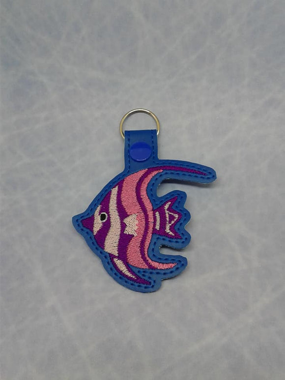 ITH Digital Embroidery Pattern for Tropical Fish I Snap Tab / Key Chain, 4X4 Hoop