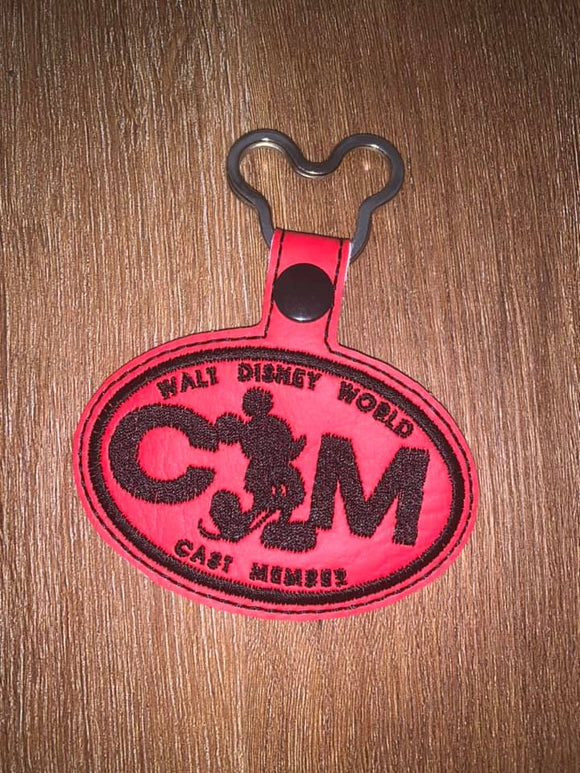 ITH Digital Embroidery Pattern for WDW C Member Snap Tab / Key Chain, 4X4 Hoop