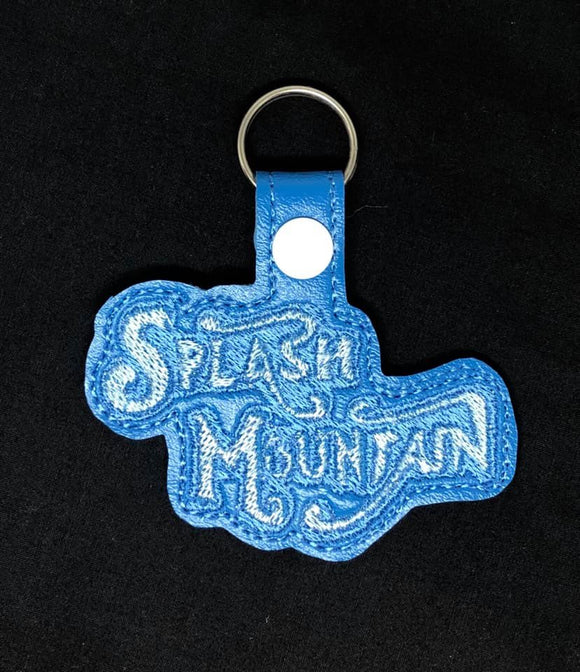 ITH Digital Embroidery Pattern for Theme Park Wet Mnt Snap Tab / Key Chain, 4X4 Hoop