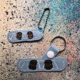 ITH Digital Embroidery Pattern for AVs Snowboard Snap Tab / Key Chain, 4X4 Hoop