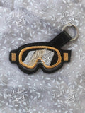 ITH Digital Embroidery Pattern for AV's Goggle Snap Tab/ Key Chain, 4X4 Hoop