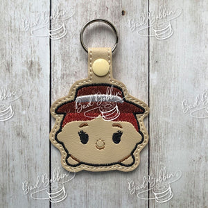 ITH Digital Embroidery Pattern for T-sum Jessie Snap Tab / Key Chain, 4X4 Hoop