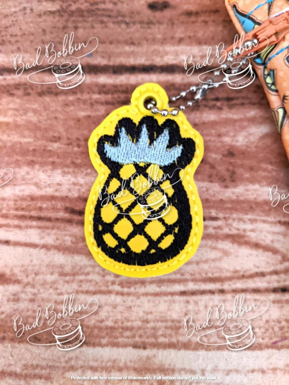 ITH Digital Embroidery Pattern for AVS Pineapple Zipper Pull, 4X4 Hoop