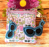 ITH Digital EMbroidery Pattern for AVs Sun Glasses Snap Tab / Key Chain, 4X4 Hoop