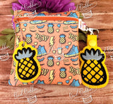 ITH Digital Embroidery Pattern for AVS Pineapple Zipper Pull, 4X4 Hoop