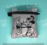ITH Digital Embroidery Pattern for Steamboat W Cash/Card Tall Zip Pouch 4.5" X 5", 5X7 Hoop