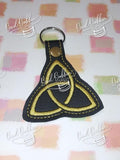 ITH Digital Embroidery Pattern for Triquetra Snap Tab / Key Chain, 4X4 Hoop