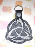 ITH Digital Embroidery Pattern for Triquetra Tribal Snap Tab / Key Chain, 4X4 Hoop