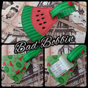 ITH Digital Embroidery Pattern for Watermelon Luggage Tag, 4X4 & 5X7 Hoop or 6X10 Hoop