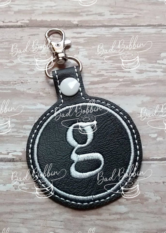 ITH Digital Embroidery Pattern for G Brooks Snap Tab /Key Chain. 4X4 Hoop