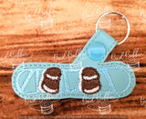 ITH Digital Embroidery Pattern for AVs Snowboard Snap Tab / Key Chain, 4X4 Hoop