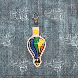ITH Digital Embroidery Patttern for AVs Hot Air Balloon Snap Tab / Key Chain, 4X4 Hoop