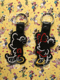 ITH Digital Embroidery Pattern For Mr Mouse Outline Snap Tab / Key Chain, 4X4 Hoop