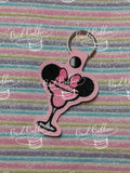 ITH Digital Embroidery Pattern for Minnie Margarita Snap TAb / Key Chain, 4X4 Hoop