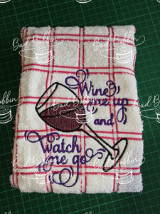 ITH Digital Embroidery Pattern for Wine Me Up Sketch 5X7 Design, 5X7 Hoop