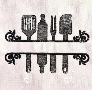 ITH Digital Embroidery Pattern for Kitchen Banner I Design, 5X7 Hoop