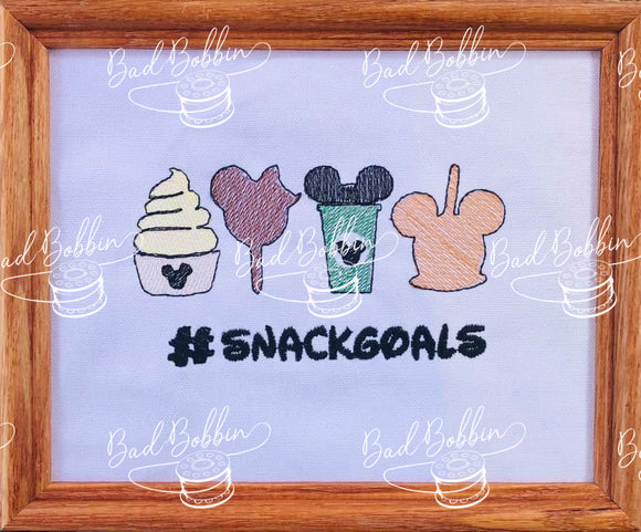 ITH Digital Embroidery Pattern for #Snackgoals 5X7 Sketch Design, 5X7 Hoop