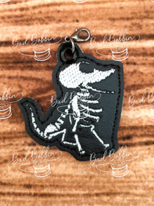 ITH Digital Embroidery Pattern for Corpse Bride Scraps Zipper Pull 4X4 Hoop