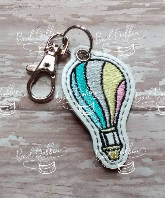 ITH Digital Embroidery Pattern for AVs Hot Air Balloon Zipper Pull, 4X4 Hoop
