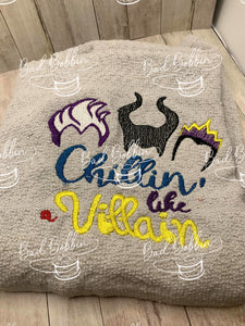 ITH Digital Embroidery Pattern for Chillin Like a Villain 5X7 Sketch Design, 5X7 Hoop
