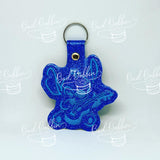 ITH Digital Embroidery Pattern for Stitch with Guitar Snap Tab / Key CHain, 4X4 Hoop