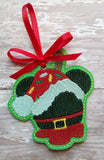 ITH Digital Embroidery Pattern for Mic Santa Apple Ornament, 4X4 Hoop