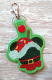 ITH Digital Embroidery Pattern for Mic Santa Apple Snap Tab / Key Chain, 4X4 Hoop