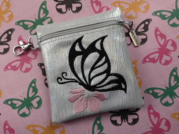ITH Digital Embroidery Pattern for Butterfly Flower Cash / Card Tall 5X4.5, 5X7 Hoop