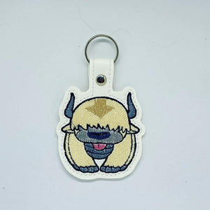 ITH Digital Embroidery Pattern for Appa Avatar Snap Tab / Keychain, 4X4 Hoop