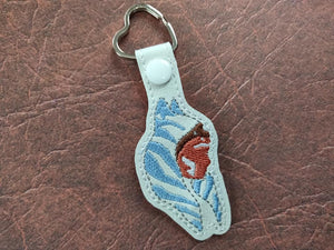 ITH Digital Embroidery Pattern for Ahsoka Snap Tab / Keychain, 4X4 Hoop