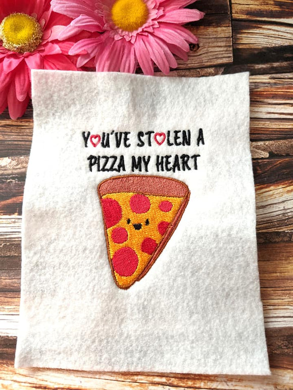 ITH Digital Embroidery Pattern for You've Stolen A Pizza My Heart Stand Alone 4X4, 4X4 Hoop