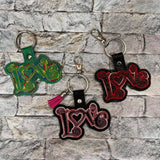 ITH Digital Embroidery Pattern for Open Love Snap Tab / Keychain, 4X4 Hoop