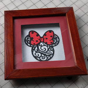 ITH Digital Embroidery Pattern for Ms Mouse Filigree 4X4 Stand alone design, 4X4 Hoop