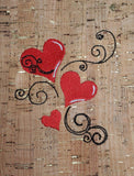 ITH Digital Embroidery Pattern for Triple Heart Swirl Stand Alone Design, 4X4 Hoop