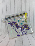 ITH Digital Embroidery Pattern for Star Unicorn 4X4 Zipper Pouch, 4X4 Hoop
