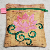 ITH Digital Embroidery Pattern for Water Lily Swirl Cash Card Tall 4.5 X 5 Zipper Pouch, 5X7 Hoop